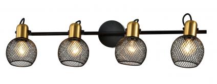 Спот 22750/4 BK+BRASS черный+латунь 4x40W E14 h130, 24